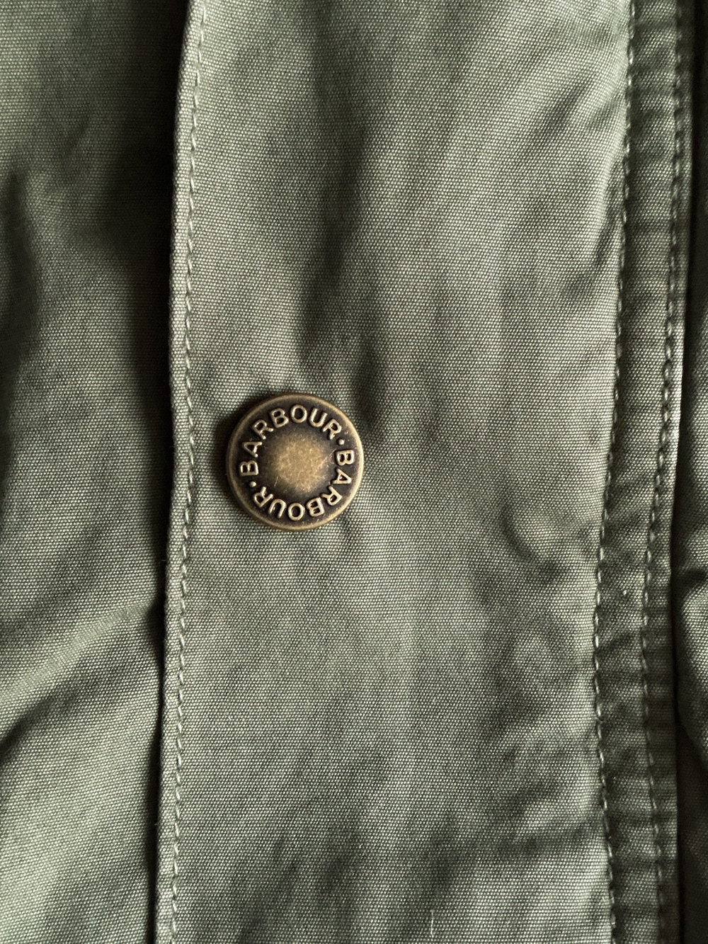 Barbour Jacket Olive Ashby Casual Cotton Field Pocket Utility Long Coat Mens Lg - Picture 3 of 16